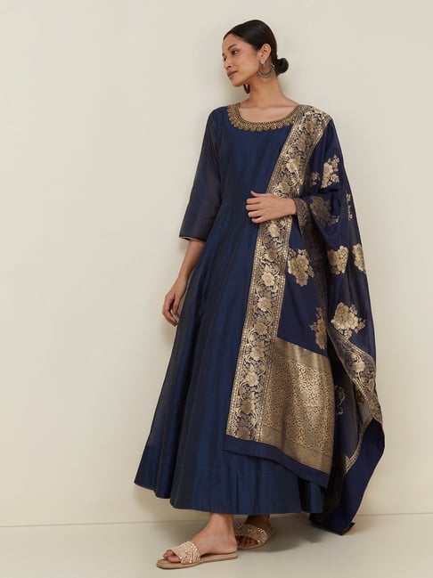 Buy our Indigo Ethnic Motifs Flared Maxi online from