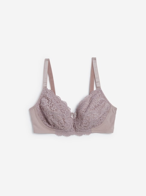 Wunderlove by Westside Light Taupe Lace Non-Padded Bra Price in India