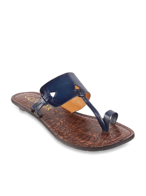 Tan One Toe Ring Strap Flat Slider Sandals – JiHa.