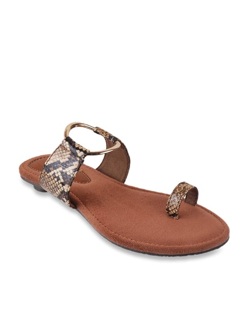 Catwalk Women's Beige Toe Ring Sandals