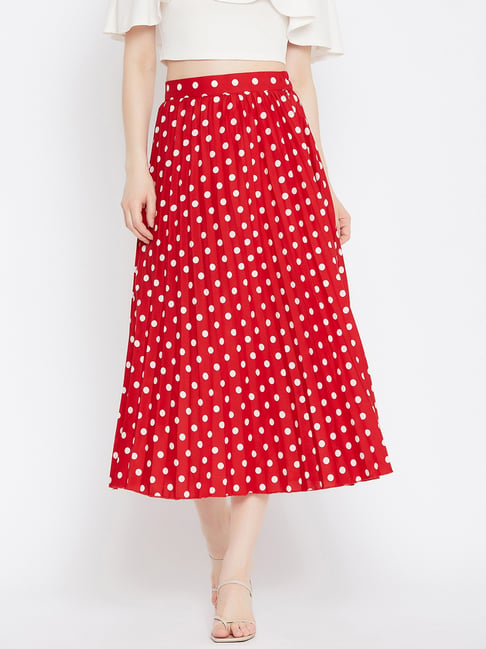 Buy Uptownie Lite Red Polka Dot Skirt for Women Online Tata CLiQ