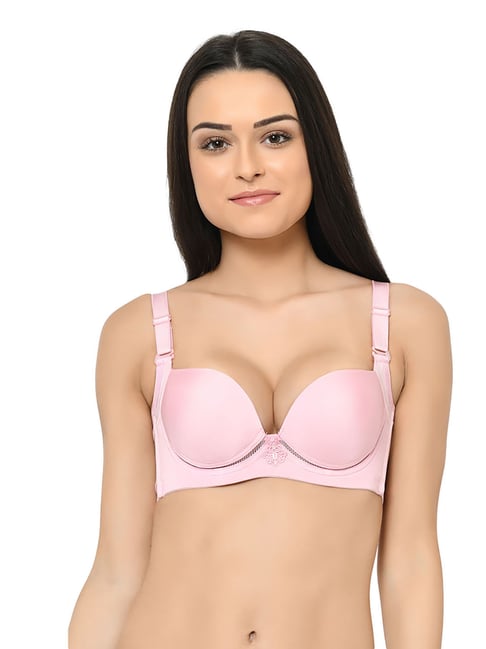 Buy Zivame Pink Under Wired Padded Demi Cup Bra for Women Online @ Tata CLiQ