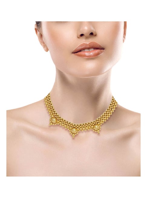 Waman Hari Pethe Jewellers 22k Gold Tushi Necklace for Women