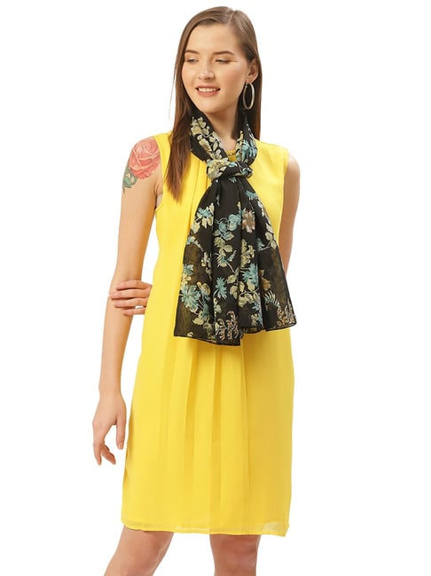 Trend Arrest Black Floral Print Scarf