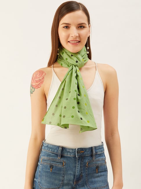 green polka dot scarf