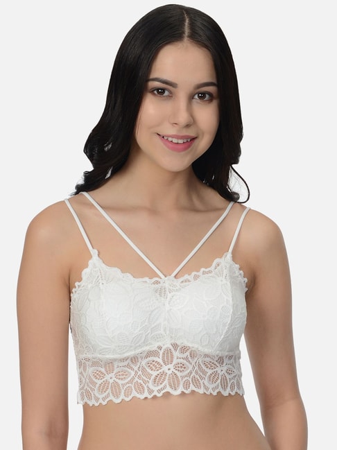 Mod & Shy White Non Wired Padded Bralette Bra Price in India
