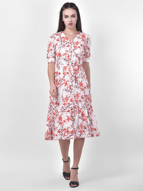 Latin Quarters White Floral Print Dress