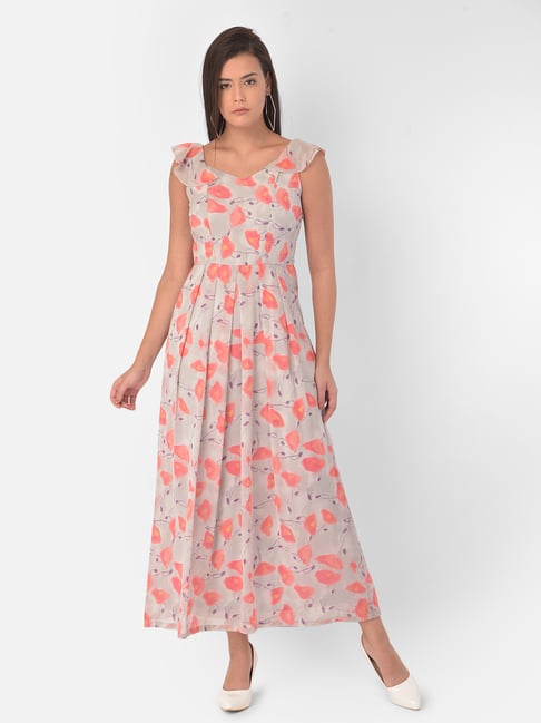 Latin Quarters Grey Floral Print Dress