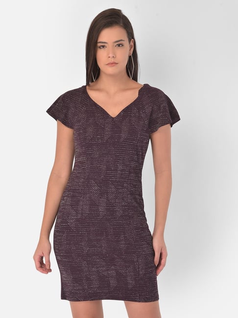 Latin Quarters Purple Self Design Dress Price in India