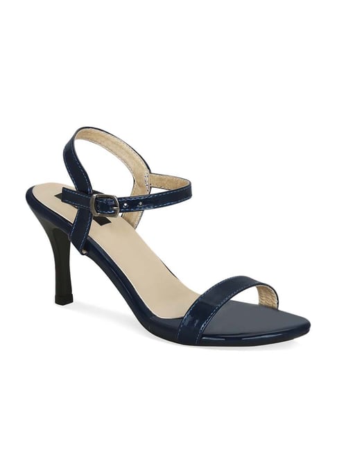 Get Glamr Women's Navy Ankle Strap Stilettos