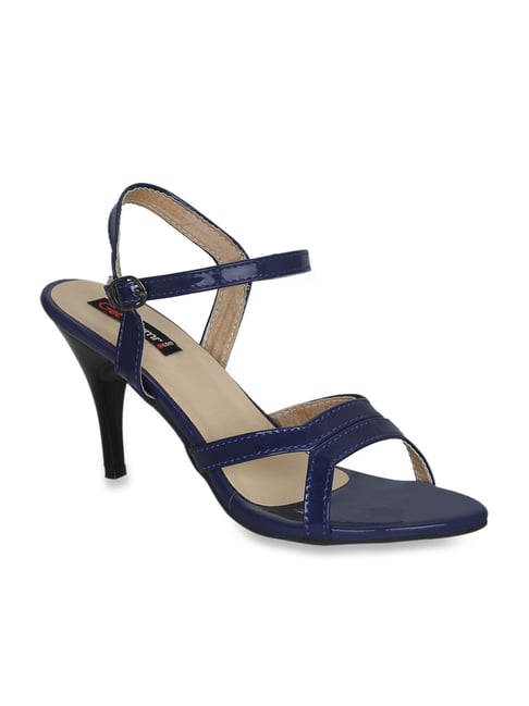 Get Glamr Women's Navy Ankle Strap Stilettos