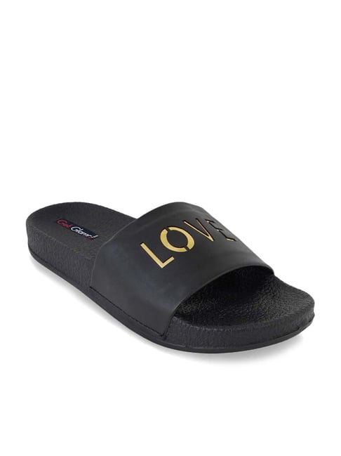 Get Glamr Women's Black Slides