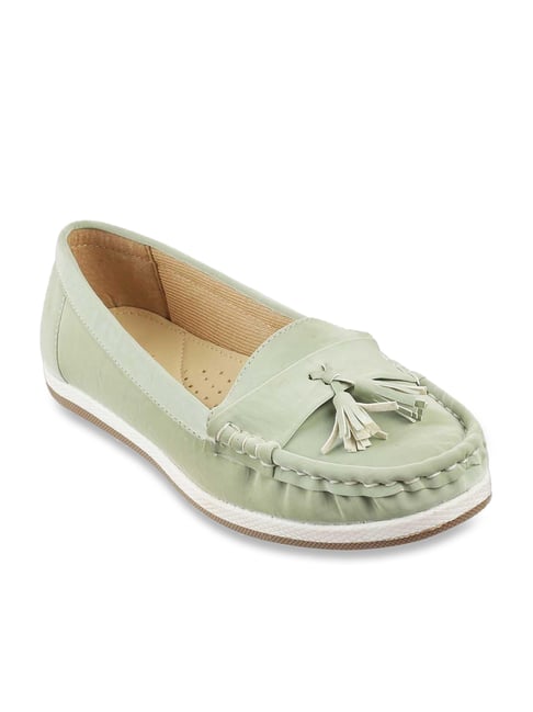 Catwalk Women's Wall St Pastel Green Wedge Moccasins