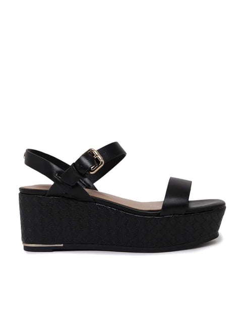 Aldo Women's Black Ankle Strap Wedges