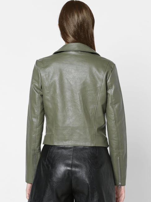 WJHWSX Womens Leather Jacket Long Sleeve Standard Business Womens Coat Army  Green - Walmart.com