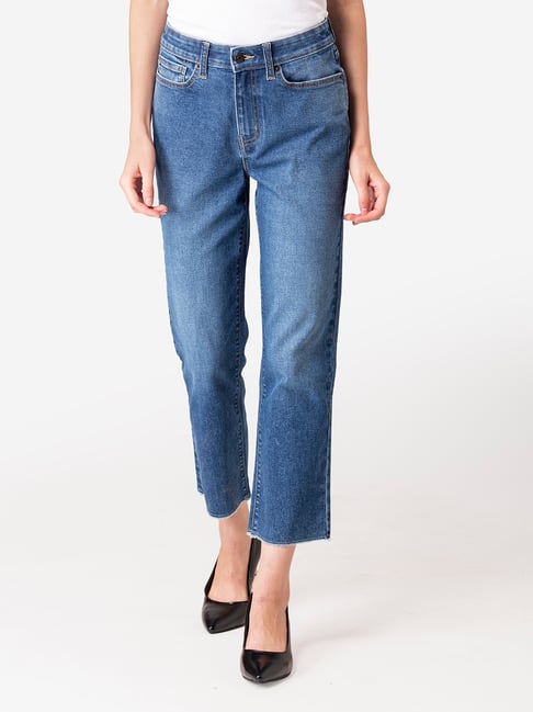 Mode by Red Tape Blue Straight Fit High Rise Jeans