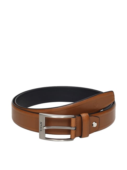 Titan Black & Brown Leather Belt for Men