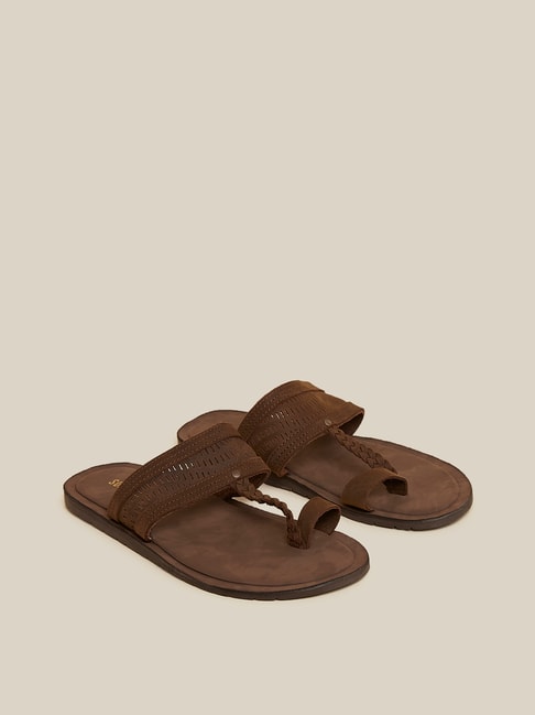Buy SOLEPLAY by Westside Brown Kolhapuri Sandals Online at best price ...
