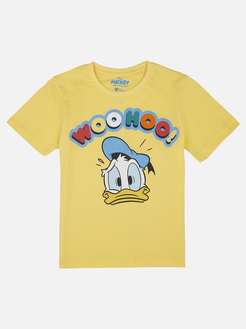 Kidsville Kids Yellow Printed Mickey & Friends T-Shirt