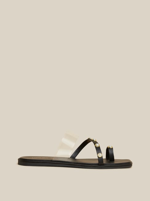 Buy LUNA BLU by Westside Black Faux Pearl Sandals Online at best price at  TataCLiQ