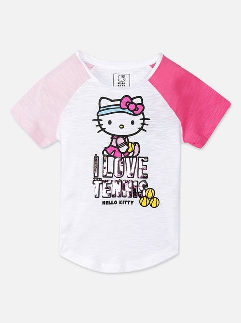 Hello Kitty By Kidsville Girl's Regular fit T-Shirt