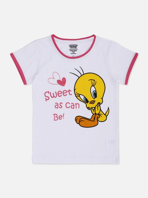 Buy Kidsville Kids White Printed Looney Tunes Top for Girls Clothing Online  @ Tata CLiQ