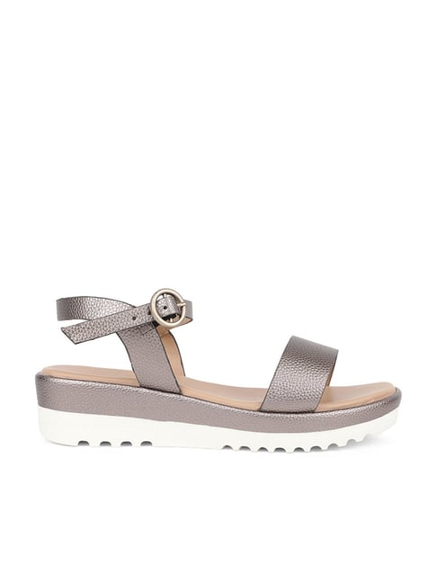 Buy Bata Textured Grey Sandals Online