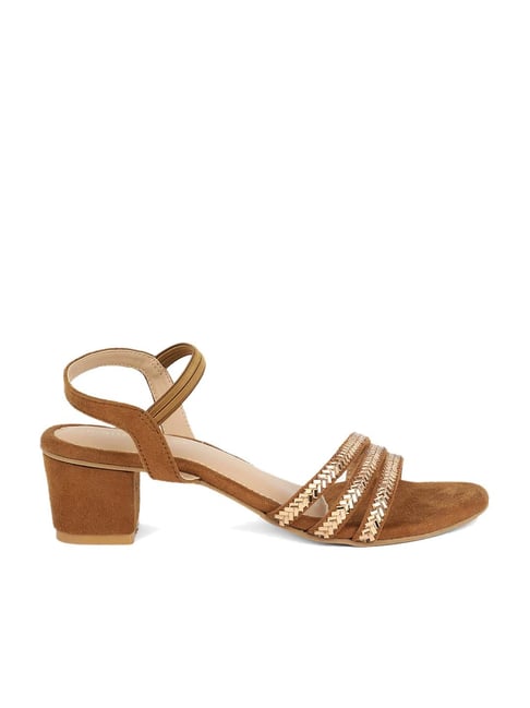 Marie Claire by Bata Women's Tan Ankle Strap Sandals