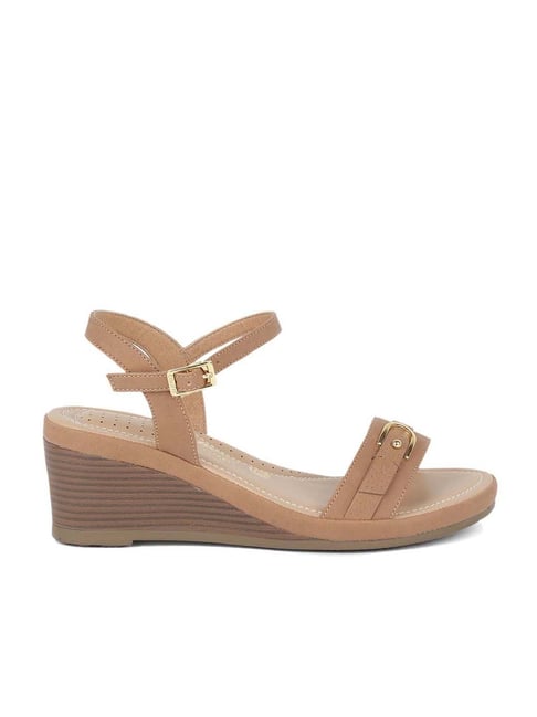 Tan discount wedge sandals