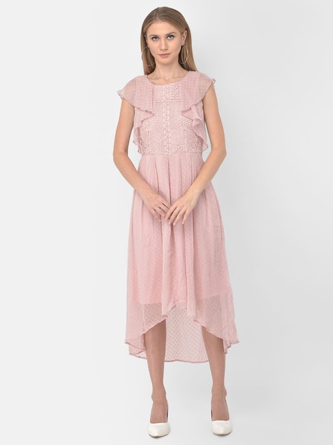 Latin Quarters Pink Self Design Dress Price in India