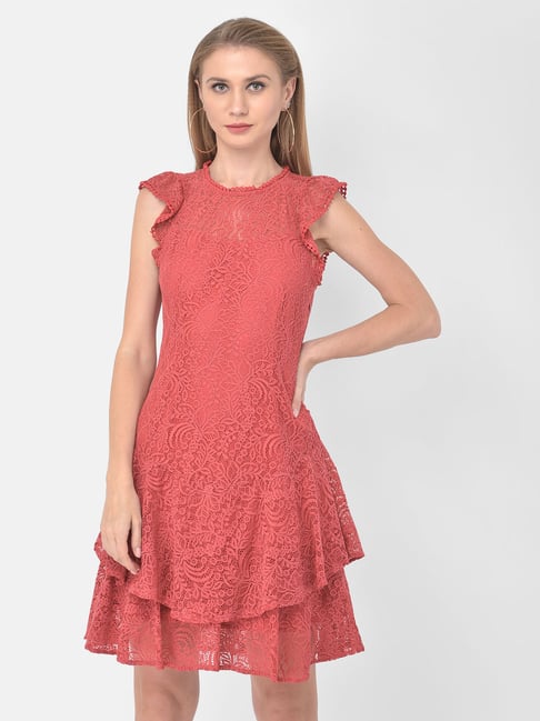 Buy Latin Quarters Rust Lace Dress for Women Online Tata CLiQ