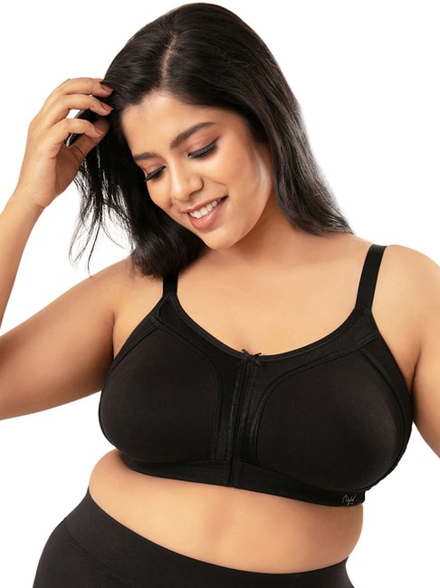 Nykd Support Me M-Frame Cotton Bra - Non Padded, Wireless, Full Coverage - Black Price in India