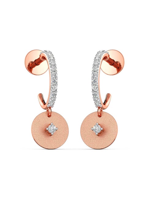 PC Chandra Puja offer: Exquisite Rose Gold Diamond Studs Earrings Online  for Girl