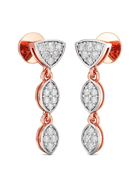 Small Flower Diamonds Drop Earrings in 18K Rose Gold (.51ctw) | IPPOLITA