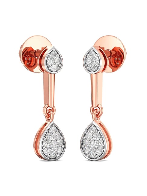 Rose Gold Diamond dangle earrings – atjewels.in