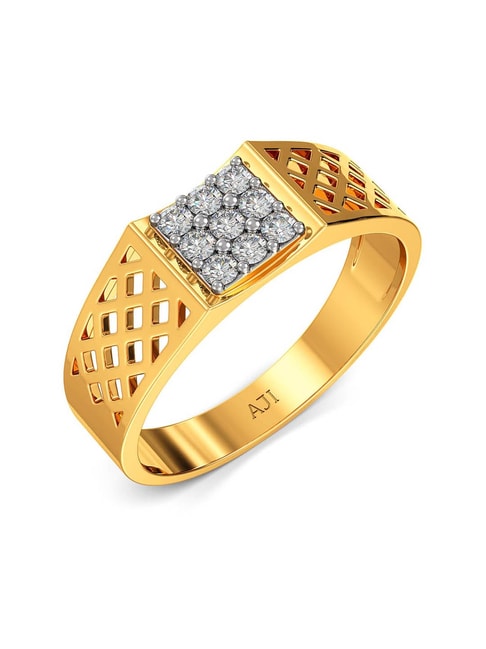 KIOYDISE Luxury 18K Yellow Gold Plated Iced Out Diamond Rings Tiny Cubic  Zirconia Micro Pave Square Hip Hop Exaggeration Full Diamond Rings for men  (8)|Amazon.com