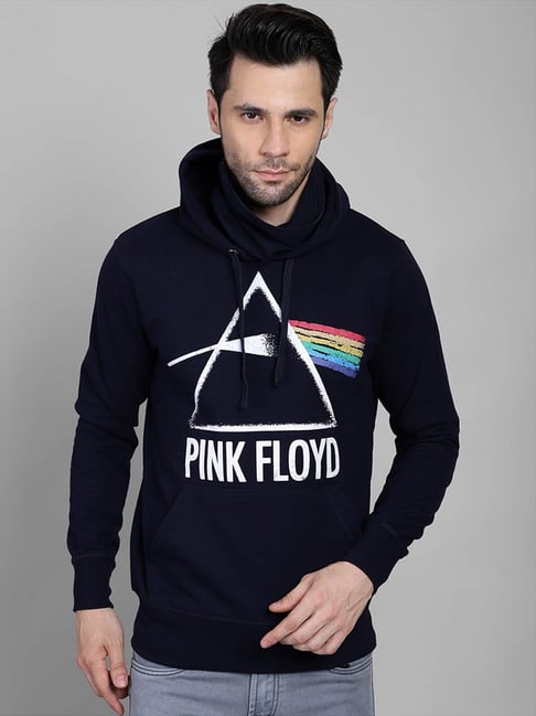 Free Authority Pink Floyd Printed Regular Fit Hooded Sweatshirt