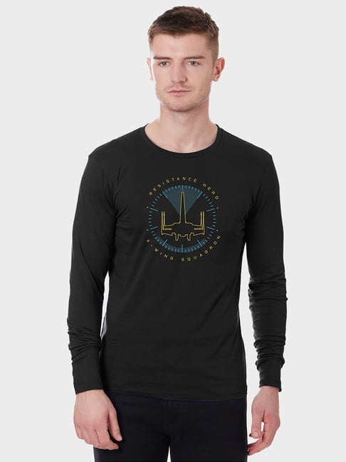 Free Authority Black Full Sleeves Star Wars T-Shirt