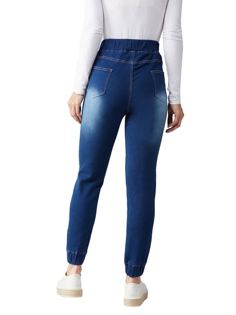 Buy DOLCE CRUDO Blue Relaxed Fit Denim Joggers for Women's Online @ Tata  CLiQ
