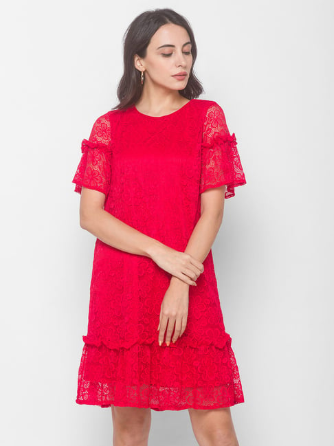 Globus Pink Lace Dress Price in India
