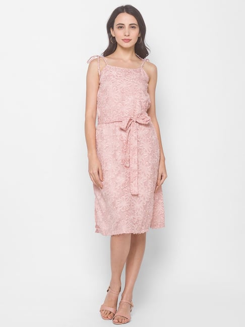Globus Onion Pink Self Design Dress Price in India