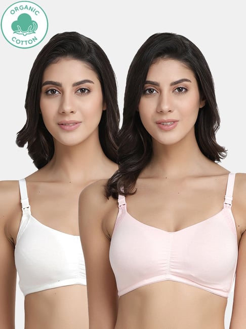 Pack of 2 Organic Cotton Non-Wired Bras