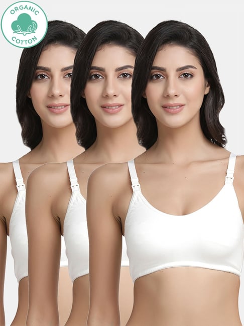 Buy Inner Sense White Non Wired Non Padded Nursing Bra (Pack Of 3) for  Women Online @ Tata CLiQ