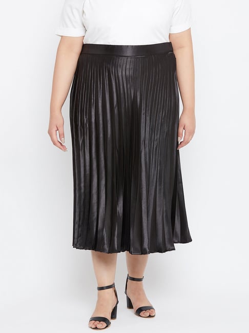 Silk plus outlet size pleated skirt