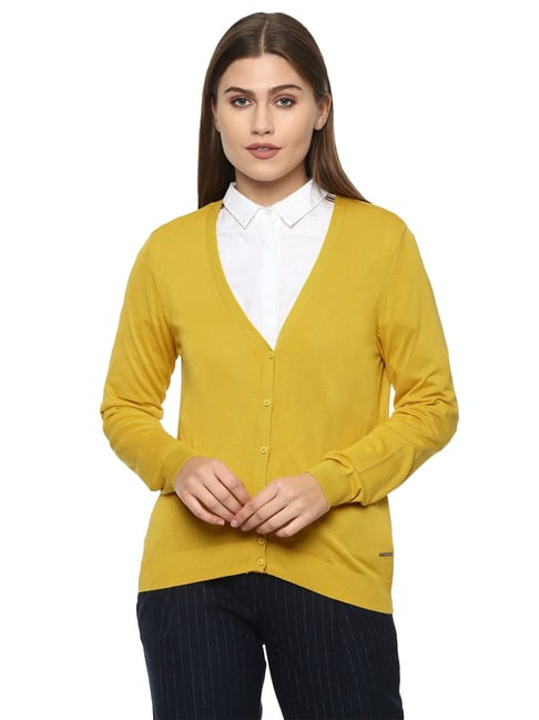 Yellow v hot sale neck cardigan