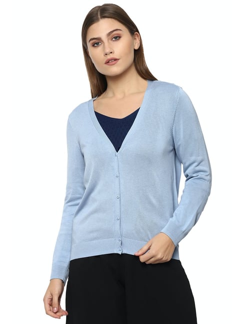 Buy Van Heusen Blue V Neck Cardigan for Women's Online Tata CLiQ - Main Image