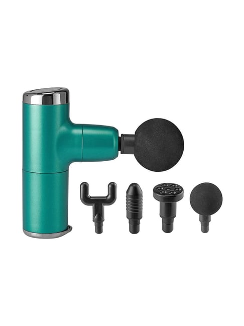 Lifelong LLGM36 Mini Gun Massager with 4 Heads (Green)