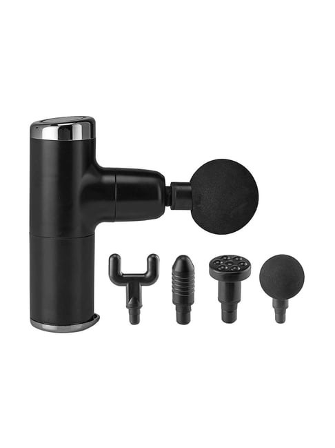 Lifelong LLGM27 Mini Gun Massager with 4 Heads (Black)