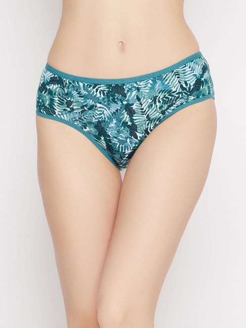 Buy Clovia Turquoise Floral Print Print Hipster Panty for Women