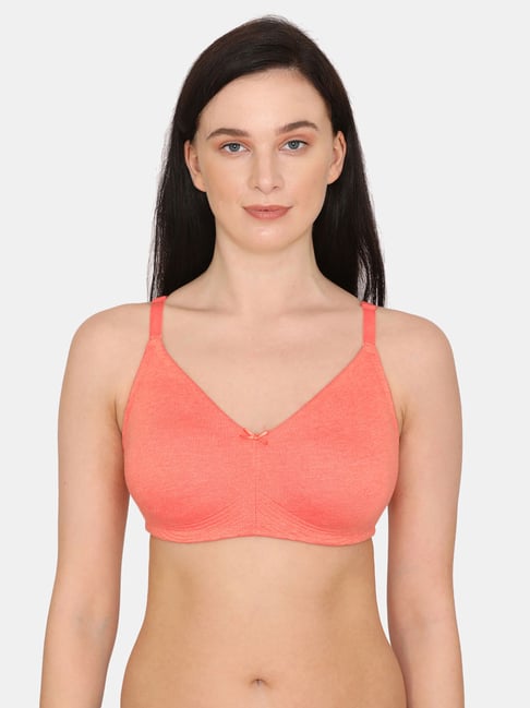 Buy Zivame Peach Non Wired Non Padded Full Coverage Bra for Women